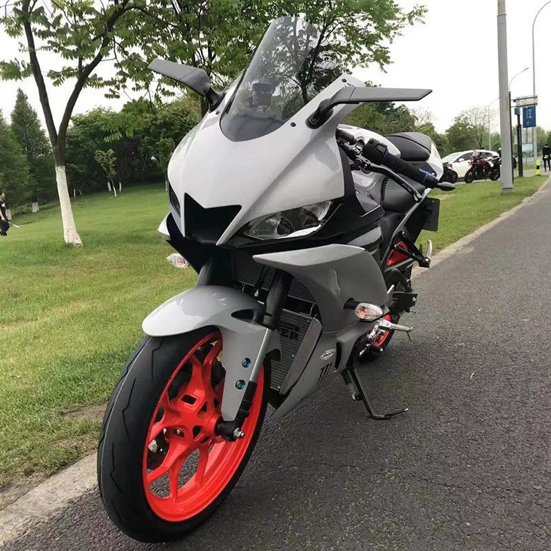 适用雅马哈YZF-R3 R15 R25改装摩托车定风翼后视镜反光镜全铝风刀