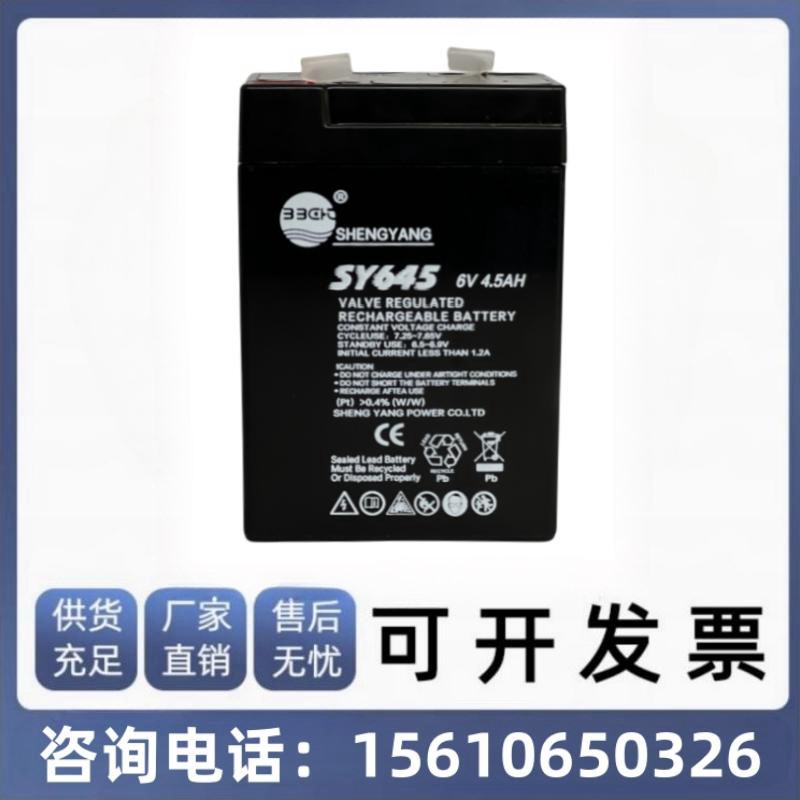 SHENGYANG晟阳蓄电池 SY645 6V4.5AH玩具车 童车 电子称用电瓶