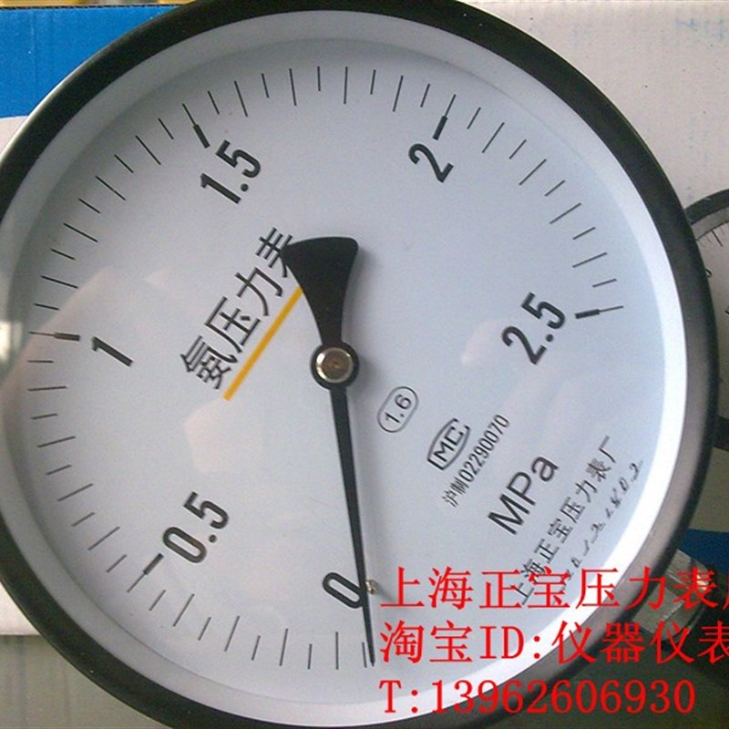 YA-150 2.5mpa 氨气压力表  氨用压力表 上海正宝压力表厂