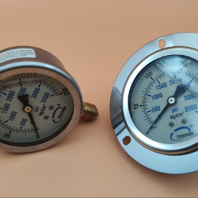腾汉TENHAN油压表YN60充油轴向压力表2.5LBD海天注塑机250KG G1/4