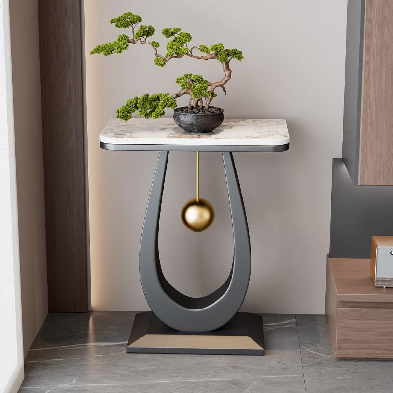 岩板花架子客厅落地式阳台花盆架高级感鱼缸架置物架轻奢2025新款图片