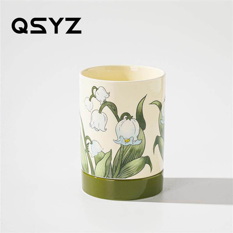 QSYZ中古陶瓷筷子笼高颜值筷子筒收纳盒家用厨房台面沥水筷子架