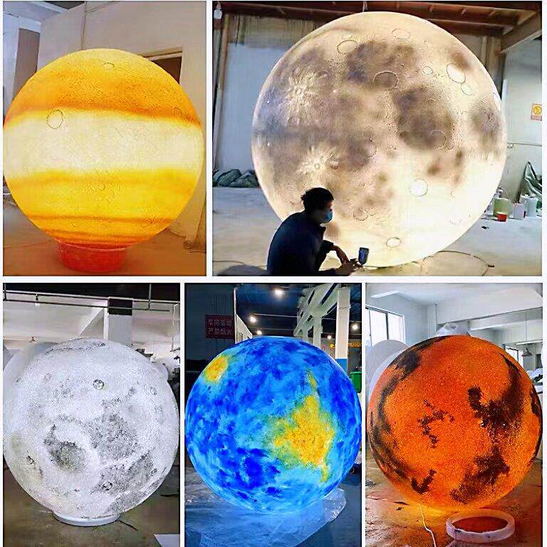 发光星球月球灯户外太阳能防水月亮灯景观庭院草坪花园发光圆球灯