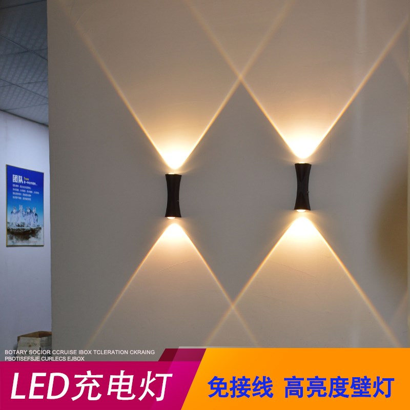 免接线充电壁灯免打孔磁吸走廊过道楼梯背景墙灯门口柱子防水射灯