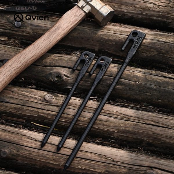 Qvie 硬骨锻造地钉户外自驾露营加粗加长55号钢防风天幕帐篷地钉