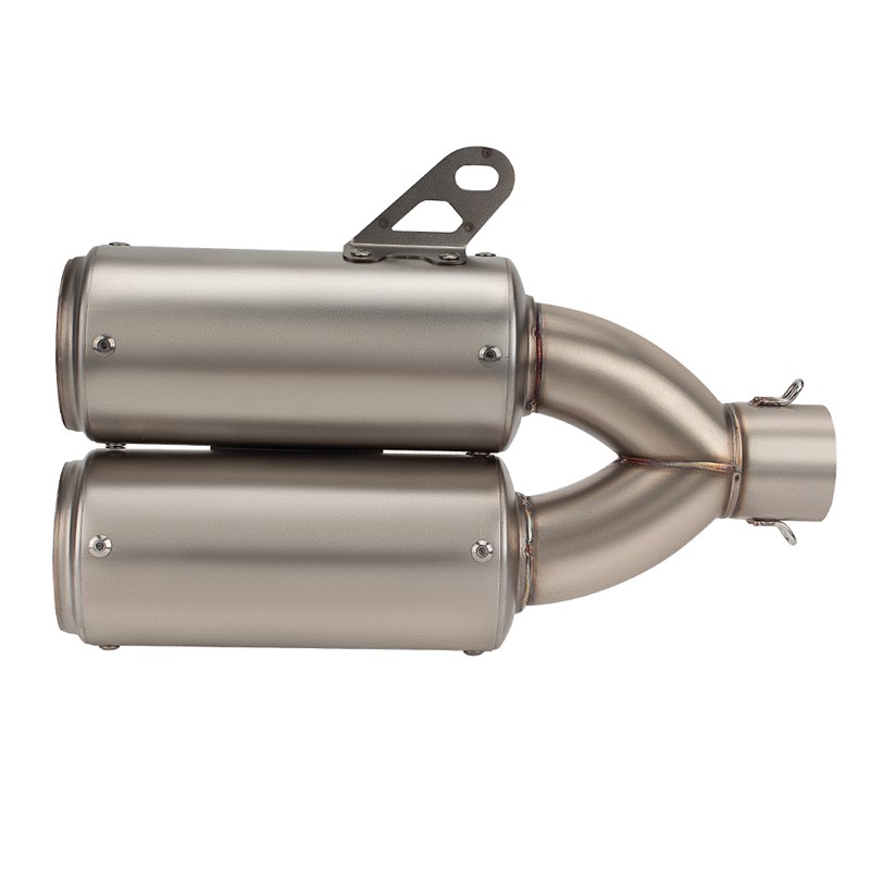 改装摩托车排气管通用炸街直排跑车大排量SC 消音器静音 51MM尾段
