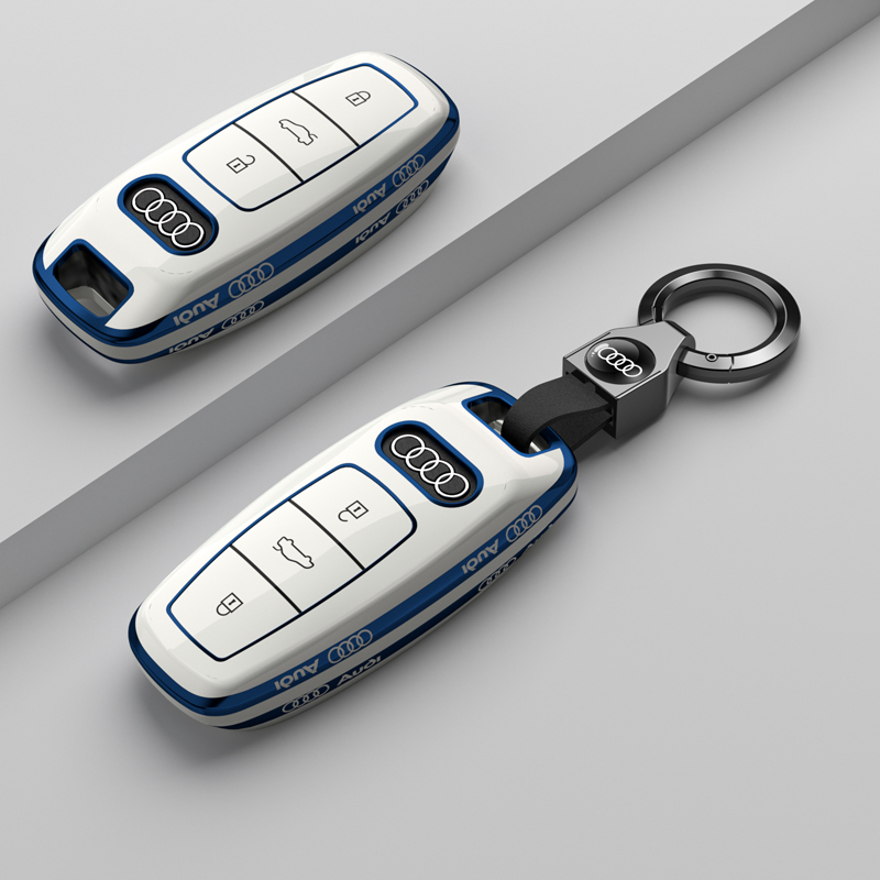 适用2023款奥迪a6l钥匙套男士a6汽车用品A3A8扣A7装饰壳