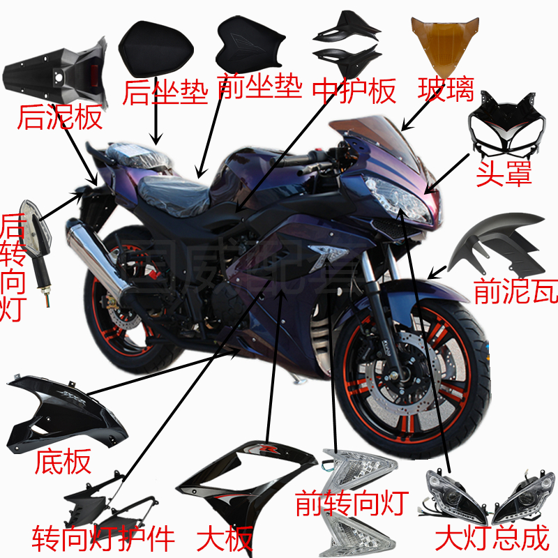 国产地平线R2外壳北极光一代S款宝雕小忍者350摩托车定制全套配件