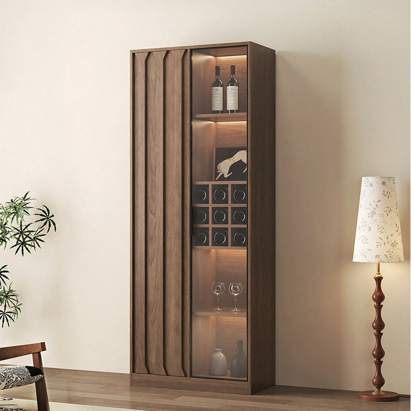实木小型酒柜客厅靠墙复古储物装饰柜电视机旁边柜立柜2025新款