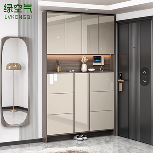 实木超薄鞋柜翻斗家用门口入户18cm玄关柜一体窄高立式门后门厅柜