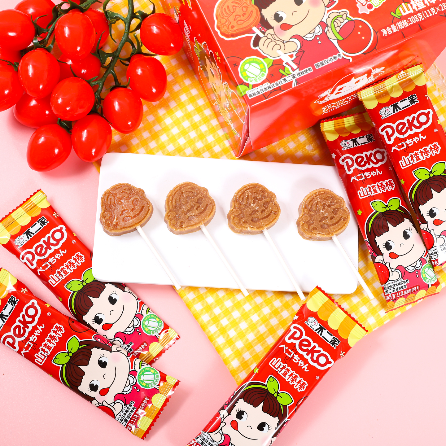 不二家山楂棒棒糖嘻嘻儿童小零食