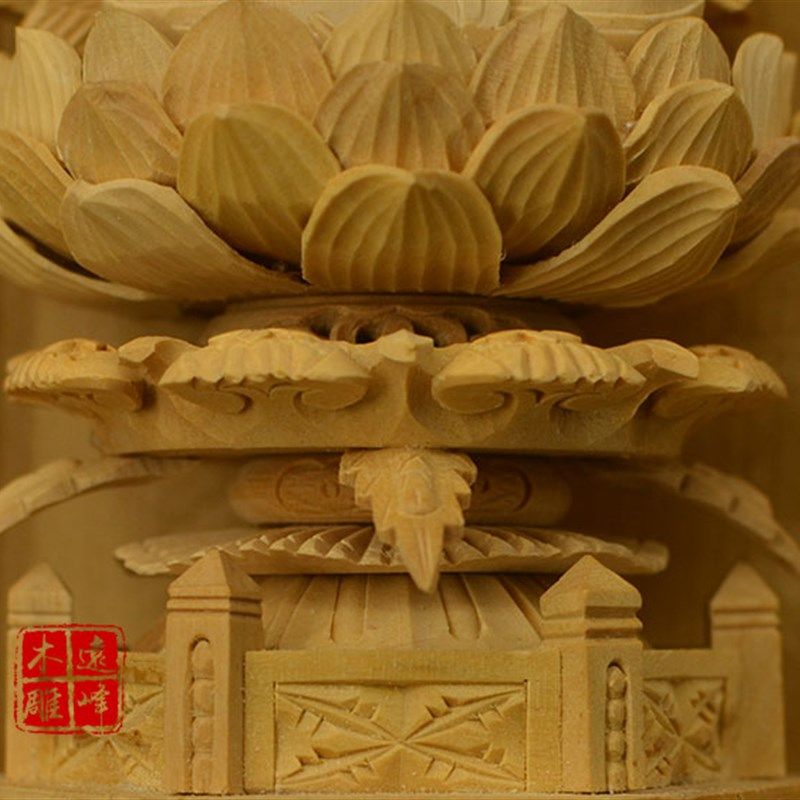 小叶黄杨木雕雕刻千手观音佛龛生肖鼠守护神本命佛手工精雕工艺品
