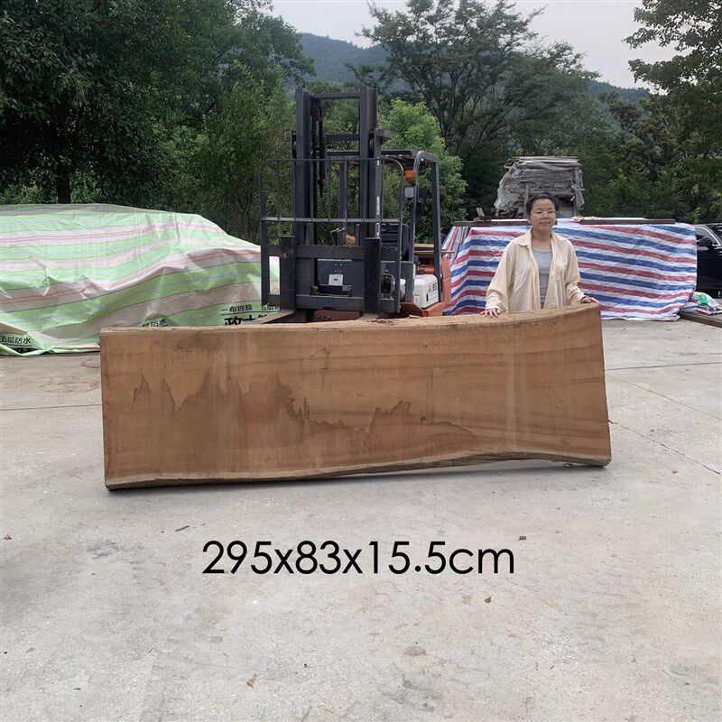 缅甸柚木餐桌书桌茶桌大板木柚中古自茶几家具风然边原木实木整板