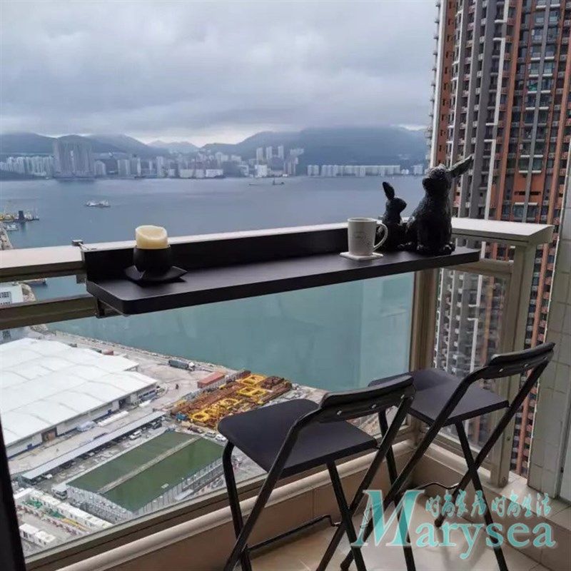 阳台栏杆挂桌可折叠吧台桌休闲桌子书桌茶桌护栏悬挂桌吧桌折叠桌