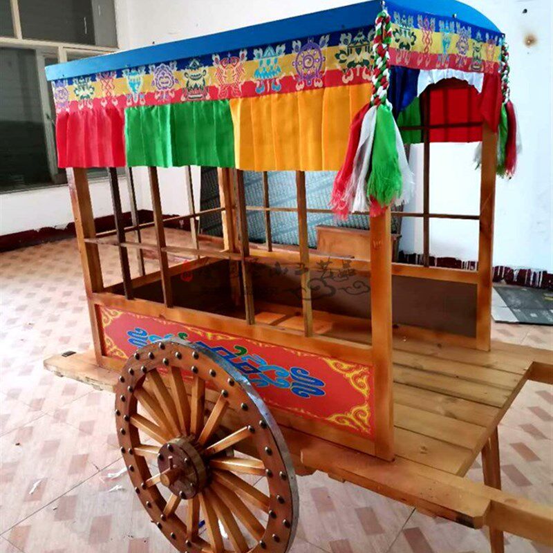 蒙古族特色勒勒游大马车装古包酒店旅车区蒙饰品复古马车大皮车