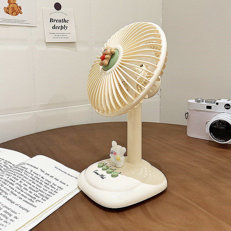 台式桌面小e风扇迷你学生宿舍w上课静音办公室桌上小型带夜灯电风
