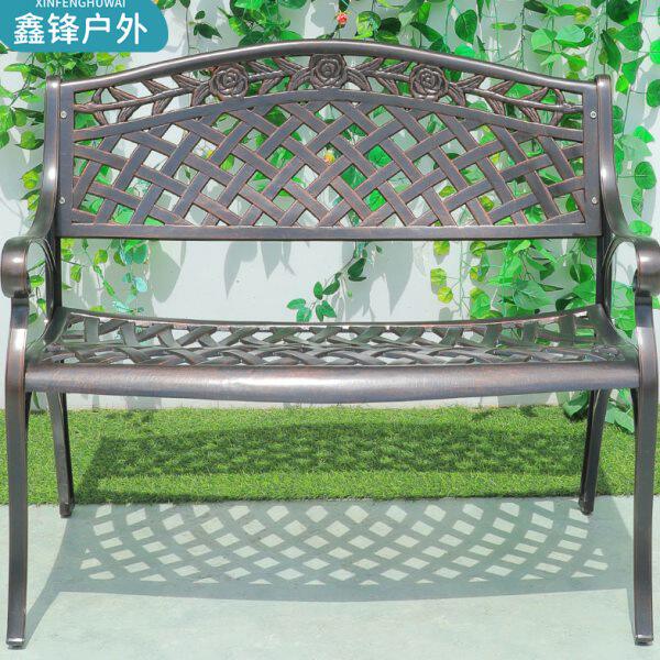 户外公园椅长椅长凳子庭院室外花园露台全铝合金休闲长条铸铝椅子