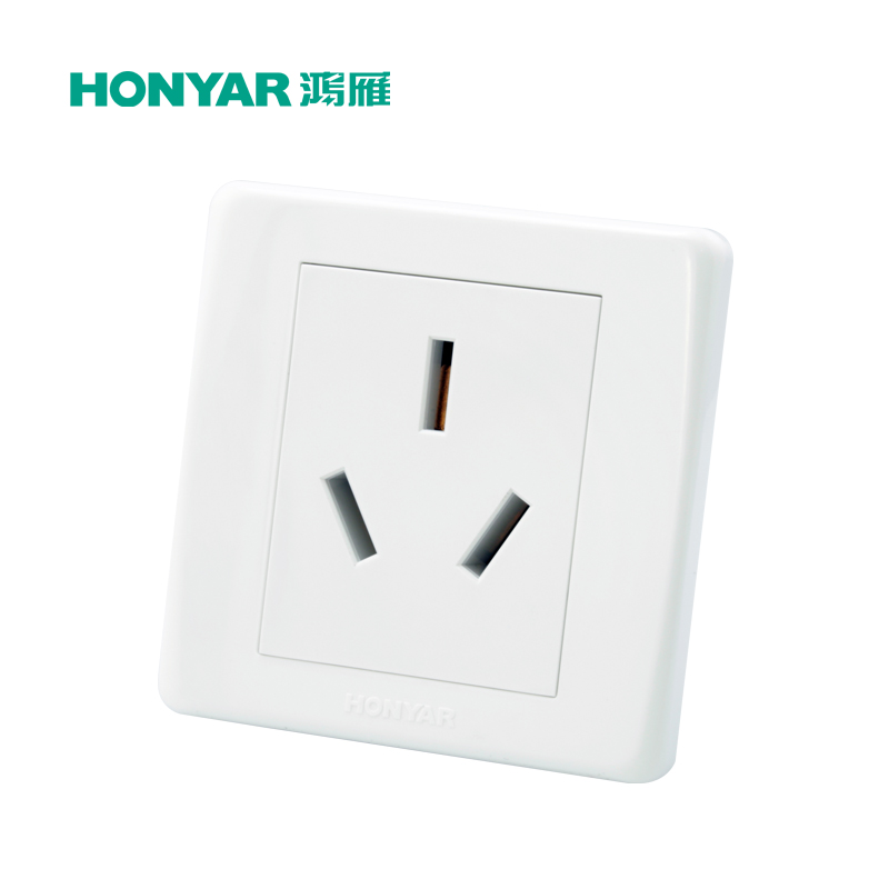 鸿雁32A大功率墙壁插电动汽车充电桩柜机空调O大功率电器86型插座