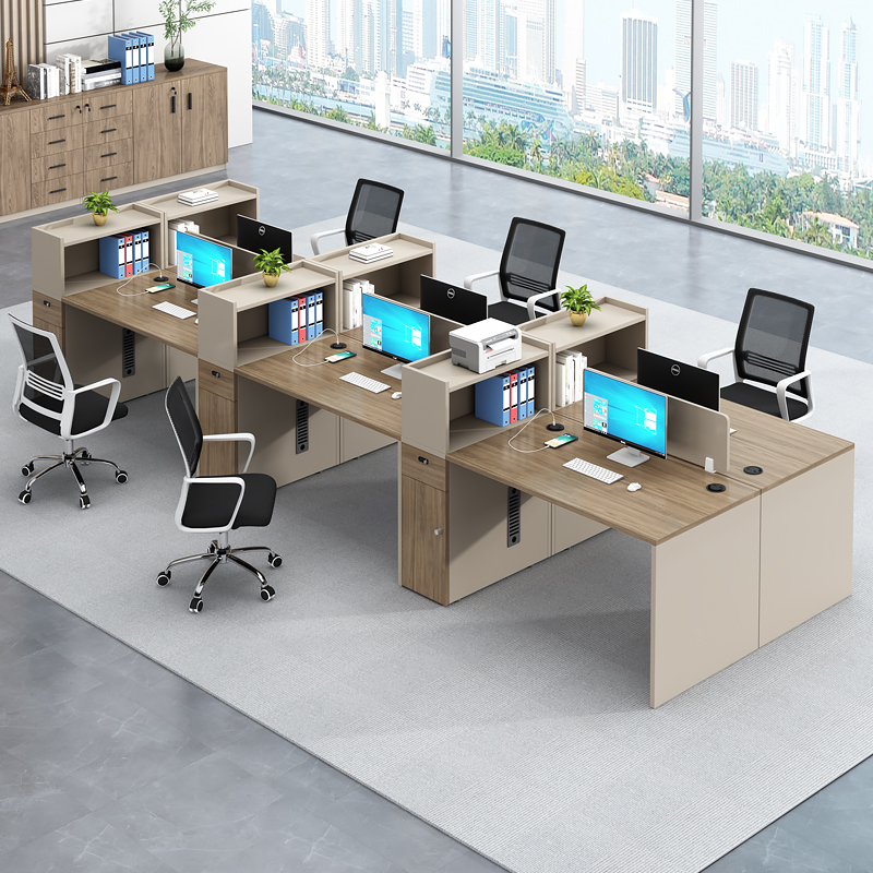 职员工位桌简约办公n卡位6人办公桌双人面对面办公室桌椅组合