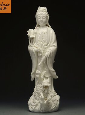 班德拉斯滴水观音菩萨陶瓷器观世音摆件家居开业办公商务送礼摆件