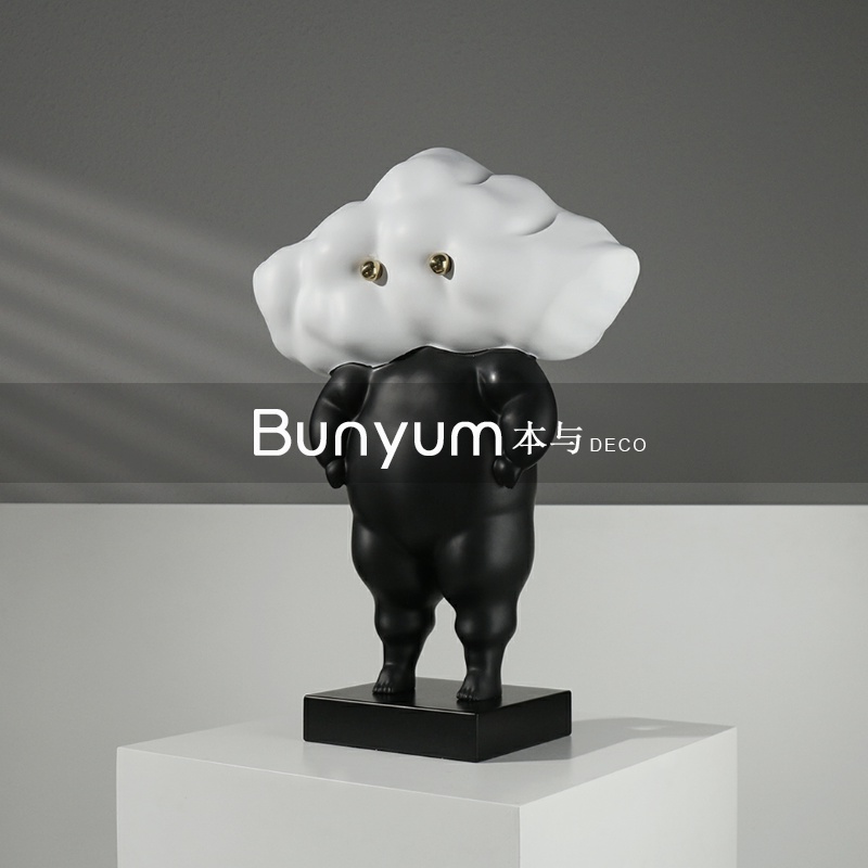 轻奢卡通人物摆件创意雕塑装饰品样J板房客客厅家居软装摆设