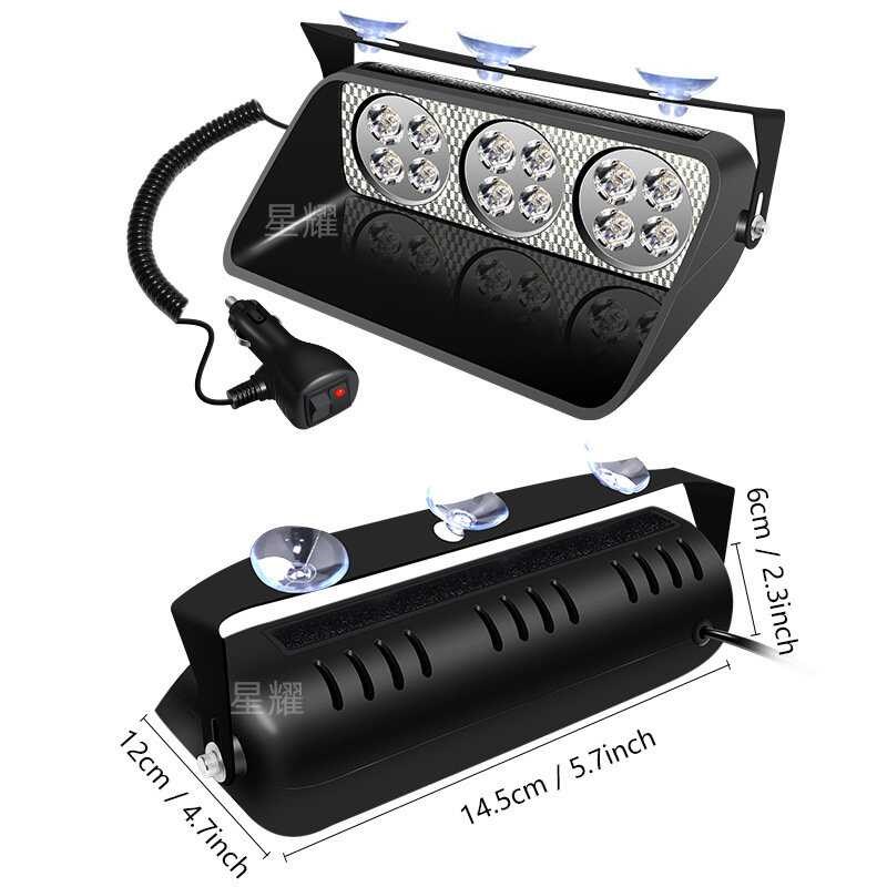 新款S14大功率1o2汽车前挡玻璃吸盘爆闪灯 警示 铲子灯