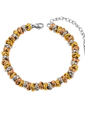 欧美风钛钢蓝色滴油眼睛粗链条y手链女爱心吊坠圆圈个性不锈钢首