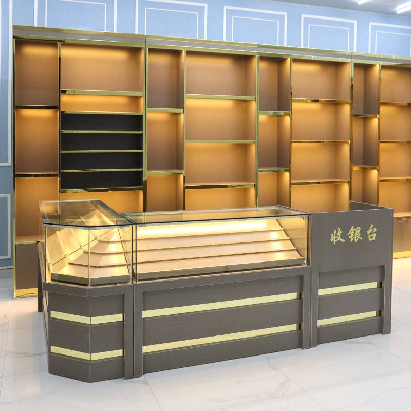 高端烟酒柜烟酒展示柜白酒柜红酒柜木质茶叶柜烟酒店专用柜台