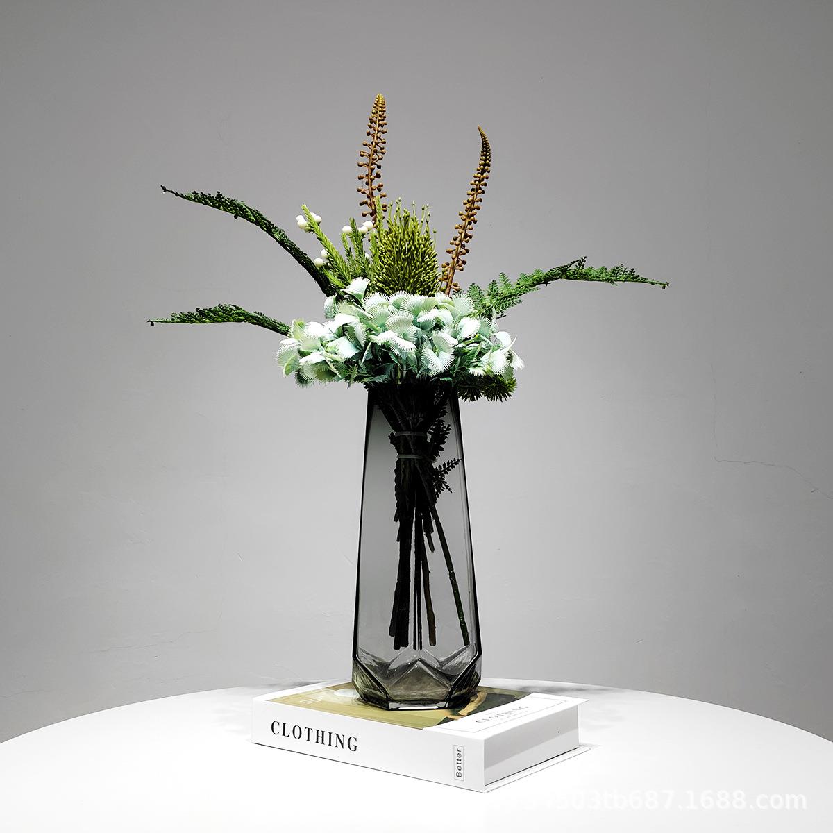 轻奢仿真花艺套装设计师样板房间售楼处客厅高端花束组合花瓶摆件