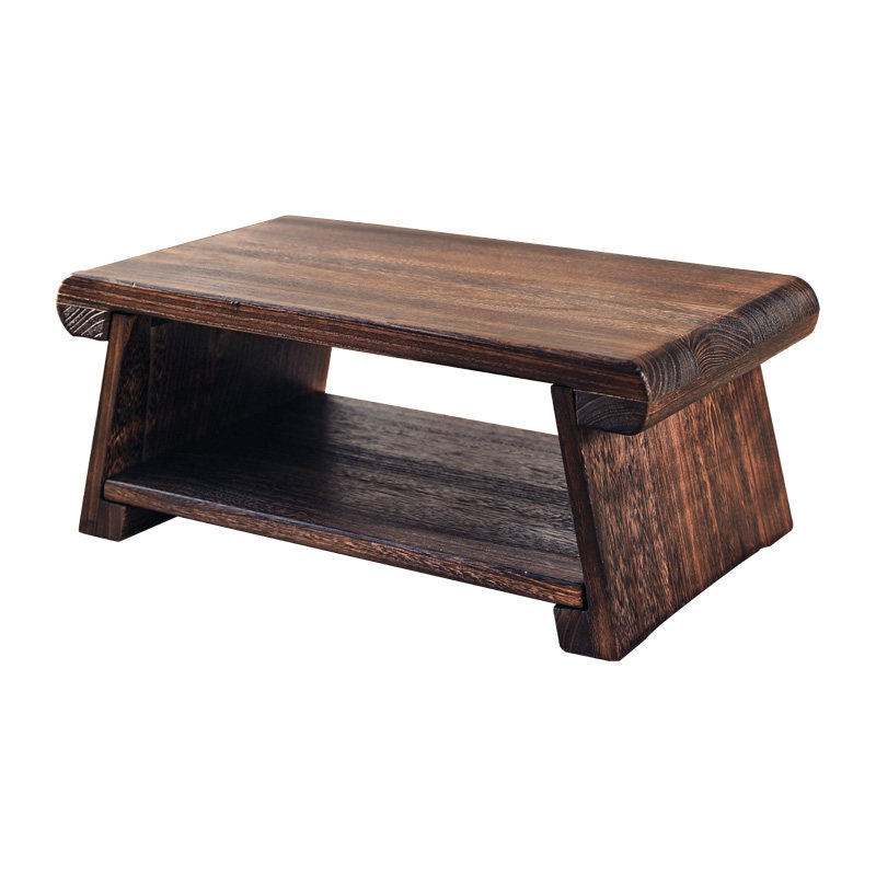 实木中式茶桌飘窗小茶台家用榻榻米茶几可折叠Q插板桌阳台移动矮