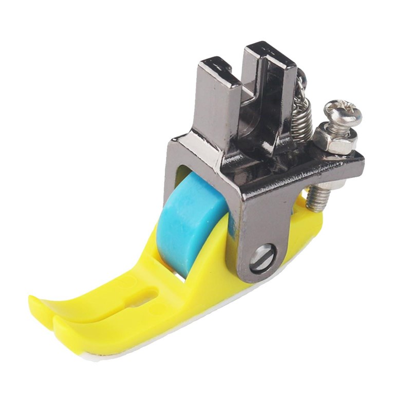 新款铁氟龙平车窄款厚薄通x用缝纫机耐磨塑料滚轮压脚轮子压脚