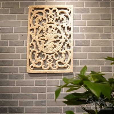 现代中式仿古家居客厅树脂壁挂件浮雕无框画壁画墙饰壁饰欢心壁画