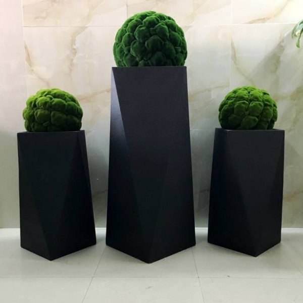 大型户外立体菱形落地花瓶商场大堂大花器花器花盆会所样板房摆件