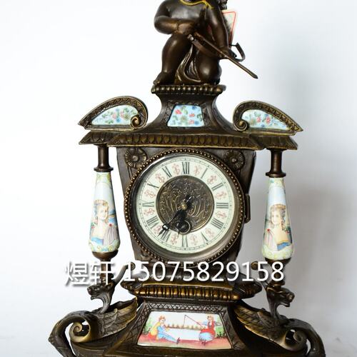 钟表铸铜理石座钟|仿古上弦静音台钟|古典欧式仿古董西洋立钟