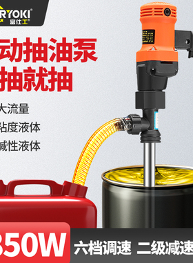 电动抽油泵手提式不锈钢抽柴油桶220V大功率防腐蚀抽油机器加油泵