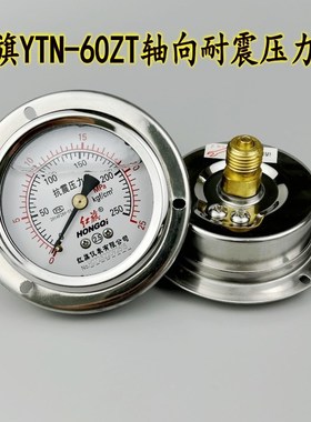 红旗YTN60ZT轴向带边耐震压力表真空抗震防震油压液压表YN60ZT