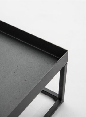 枯山水实木铁艺沙盘   微景观底座盘  山石枯木摆件底座 茶具底盘