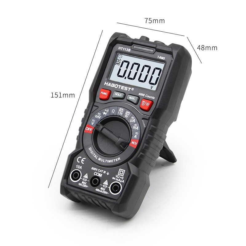 华博HT113A/B/C高精度数字万用表防烧万能表电工小型家用数显表