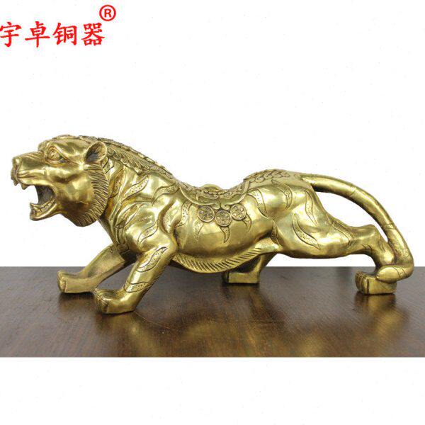 宇卓铜器小对铜老虎工艺品摆件铜老虎 纯铜虎黄铜虎