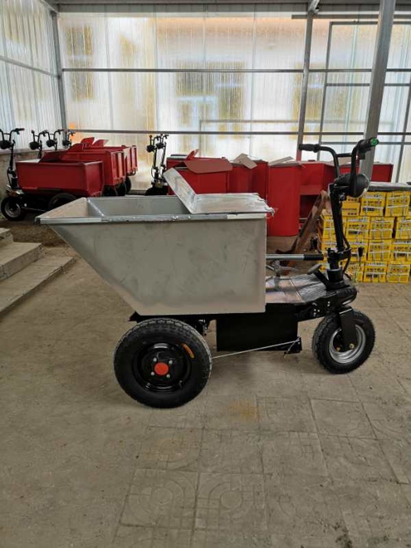 工地电动手推车倒骑驴三轮车农用养殖不锈钢清粪车工地拉沙进电梯