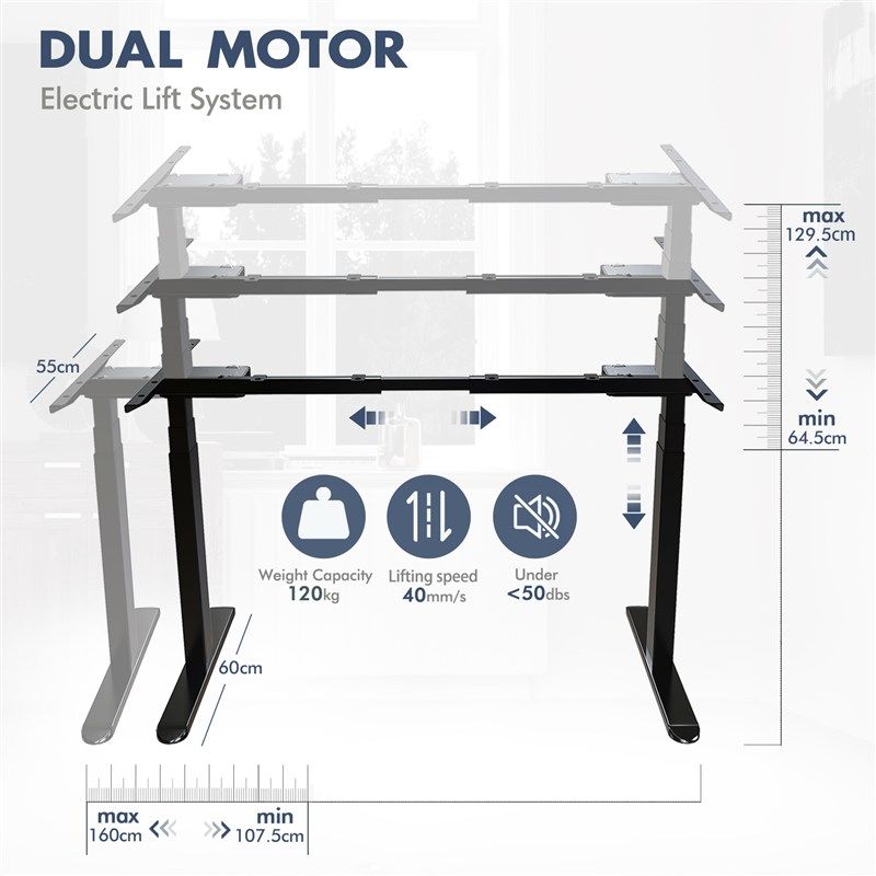 出口外贸单 智能双电动升降桌站立式办公桌卧室学习书桌电脑桌架