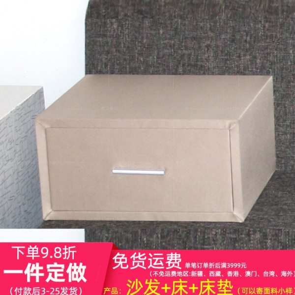 北京工厂来图一件定制现代简约公寓整装手工布艺单屉床边床头柜