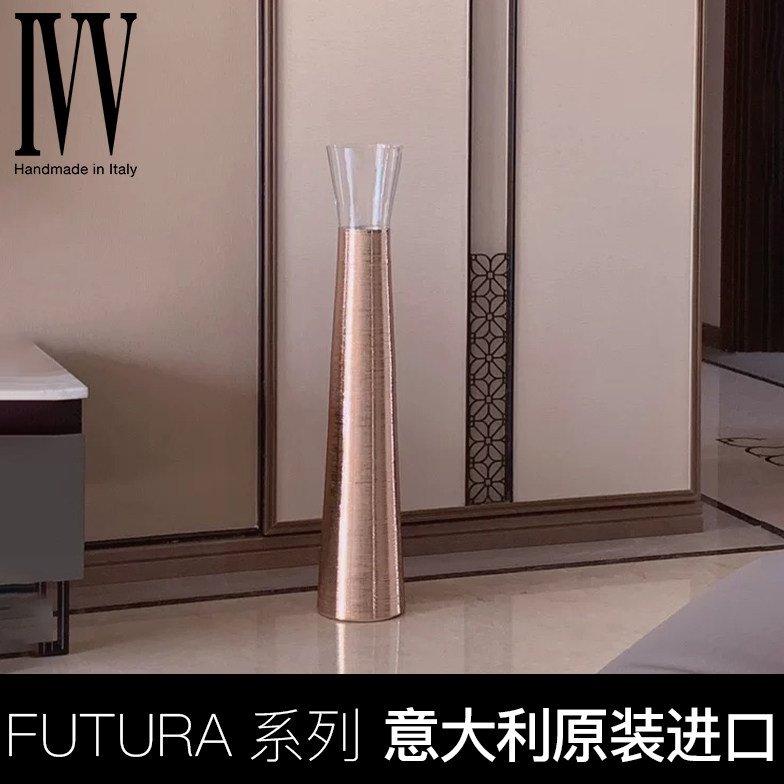 意大利ivv进口水养玄关花瓶欧式透明水养落地金花瓶大号乔迁送礼