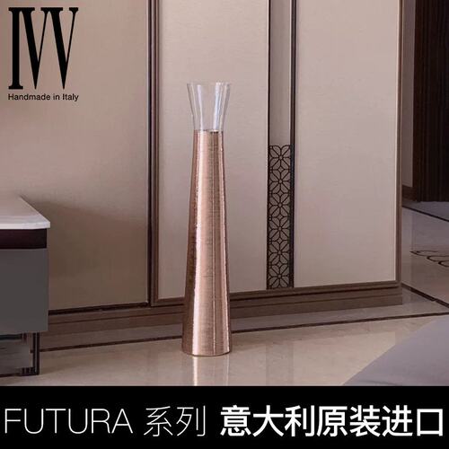 意大利ivv进口水养玄关花瓶欧式透明水养落地金花瓶大号乔迁送礼