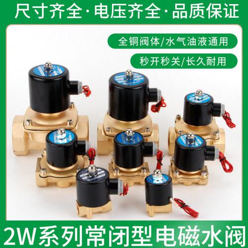 电磁水阀24V电磁电阀常闭电磁阀电控水管阀定时电磁控制阀220V12V