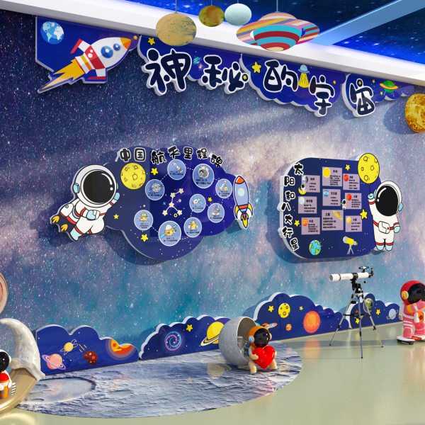 航天科技教室布置墙面装饰幼儿园星空辰主题环创班级文化贴黑板报