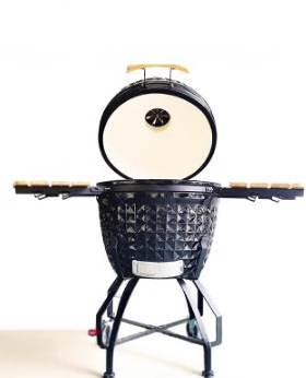 Kamado Grill 26寸黑色商用烤肉炉烟熏炉 大黑绿蛋BBQ陶瓷烧烤炉