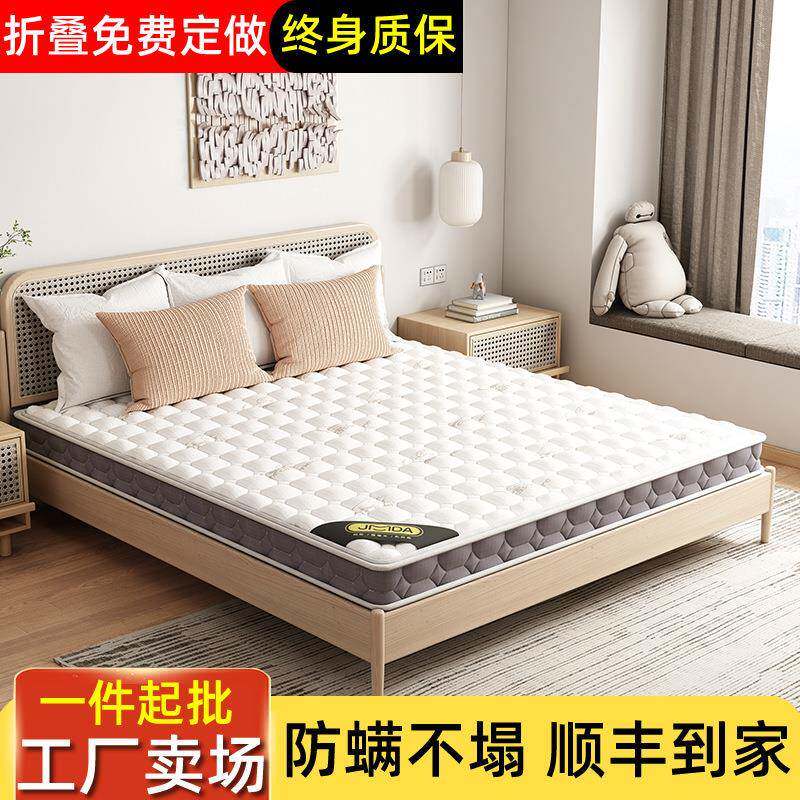 家用可折叠加硬椰宗床垫1.8米棕垫出租房双人棕榈乳胶椰棕床垫