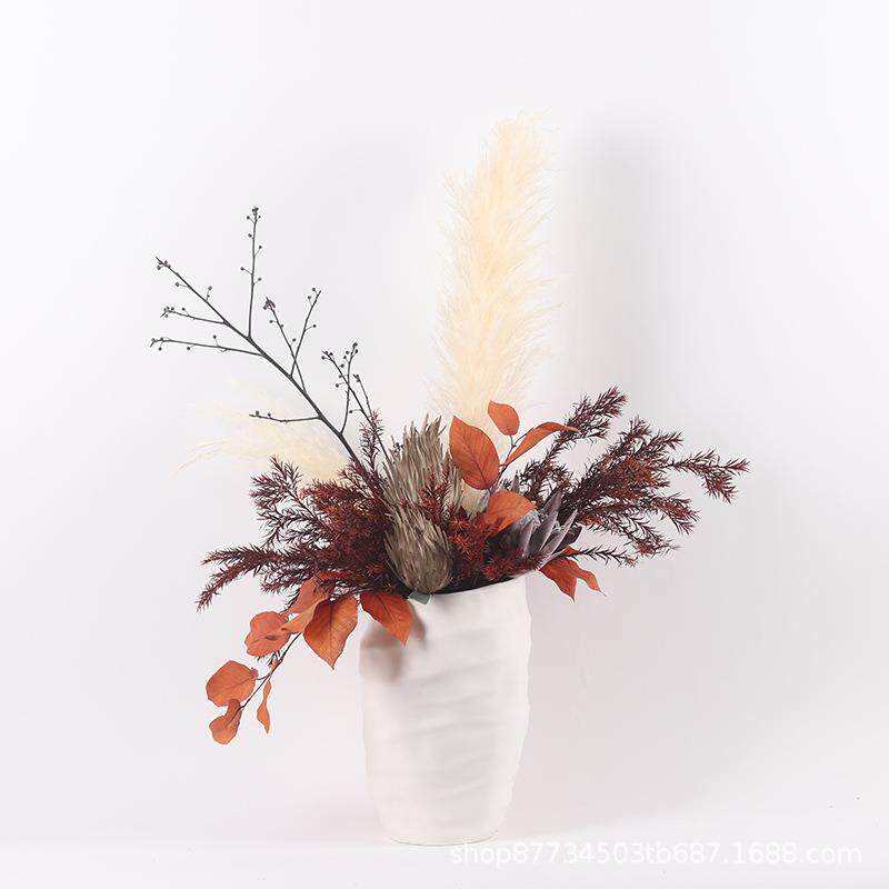 现代简约插花花束摆件样板间客厅餐厅花艺洽谈桌陶瓷玄关软装饰品