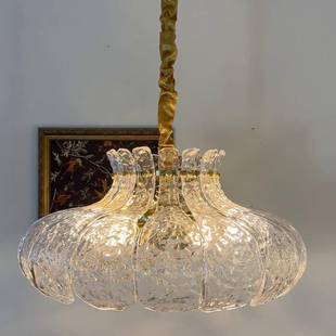 冰融复古玻璃法式 吊灯中古vintage设计师吧台灯具 餐厅灯卧室美式